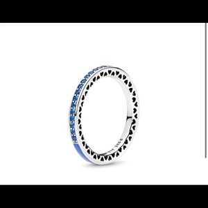 Pandora Radiant Hearts Ring Royal Blue sz 54/7